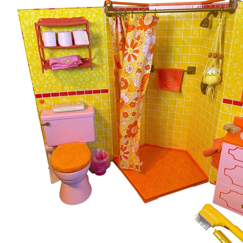 Julie’s Groovy Baño American Girl Julie Colección Años 70 Juego Baño Pelo Foto 2 de 4