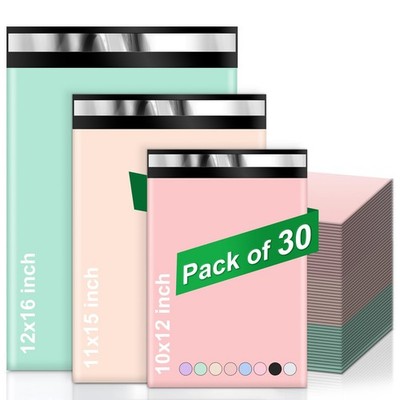 Variety Poly Mailers, 30 Pack Shipping Envelopes, Plastic Packaging Bags, Sel...