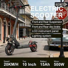Adult Foldable E Scooter 500W Dual Motor 48V 15Ah 32MPH Fast Urban Escooter