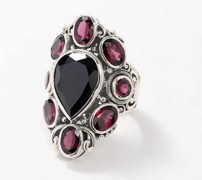 Artisan Crafted by Robert Manse Sterling Silver Black Spine Glam Cocktail Ring