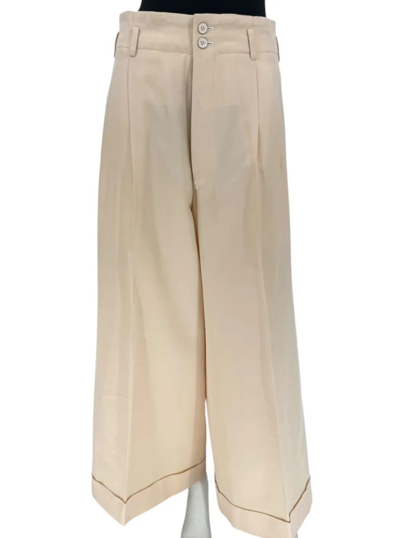 Comme des Garçons Beige Silk-Wool Wide-Leg Trousers – Size L | eBay