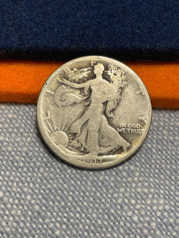 (#100067) Walking Liberty Half Dollar: 1917-S Reverse.  #2   Good