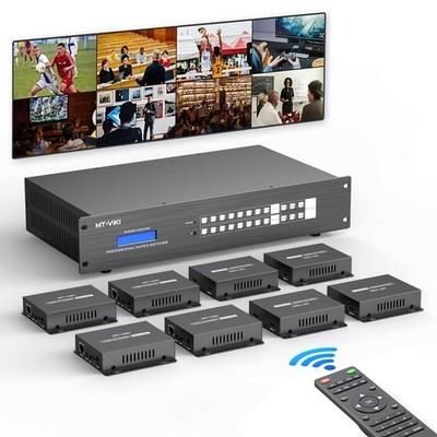 MT-VIKI 8 in 16 Out HDMI Extender Matrix 8x16, 4K@60Hz Over CAT6 Ethernet Cable