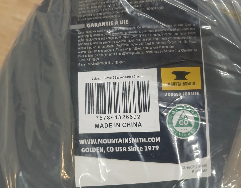 Tienda Mountainsmith Upland para 6 personas gris/verde | Refugio de campamento de tres estaciones Foto 2 de 3