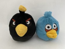 Angry Birds Plush 5" Lot Toy Stuffed Animal No Sound - Blue  Black Bomb