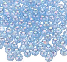HARFINGTON 1000pcs Acrylic Round Beads AB Colors 6mm Small, Light Blue