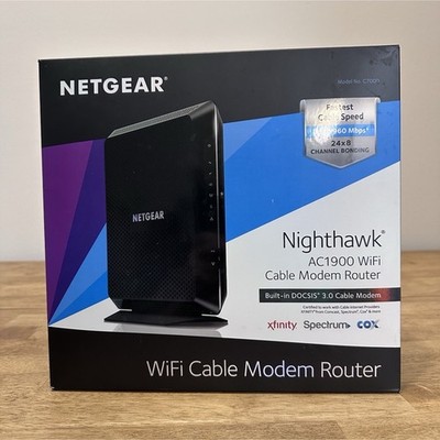 NETGEAR Nighthawk AC1900 Cable Modem Router DOCSIS 3.0 Dual-Band 4 LAN