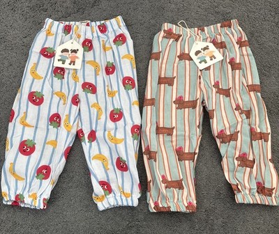 Bio Baby Kleinkind Boho Haremshose Hose Alter 12-18 Monate 2 Paar neu mit Etikett
