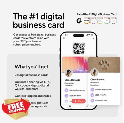 Blinq NFC Keychain Digital Business Card Black Tap to Share iPhone Android