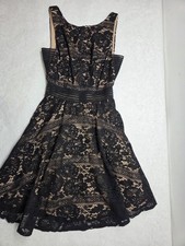 City Studio Black and Tan Floral Print Dress Size 0