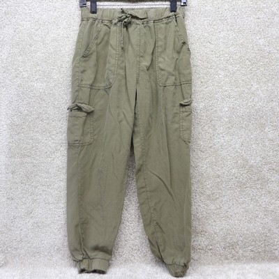 Thread Supply Olive Jogger Pants Women s Small Tencel Cargo Drawstring