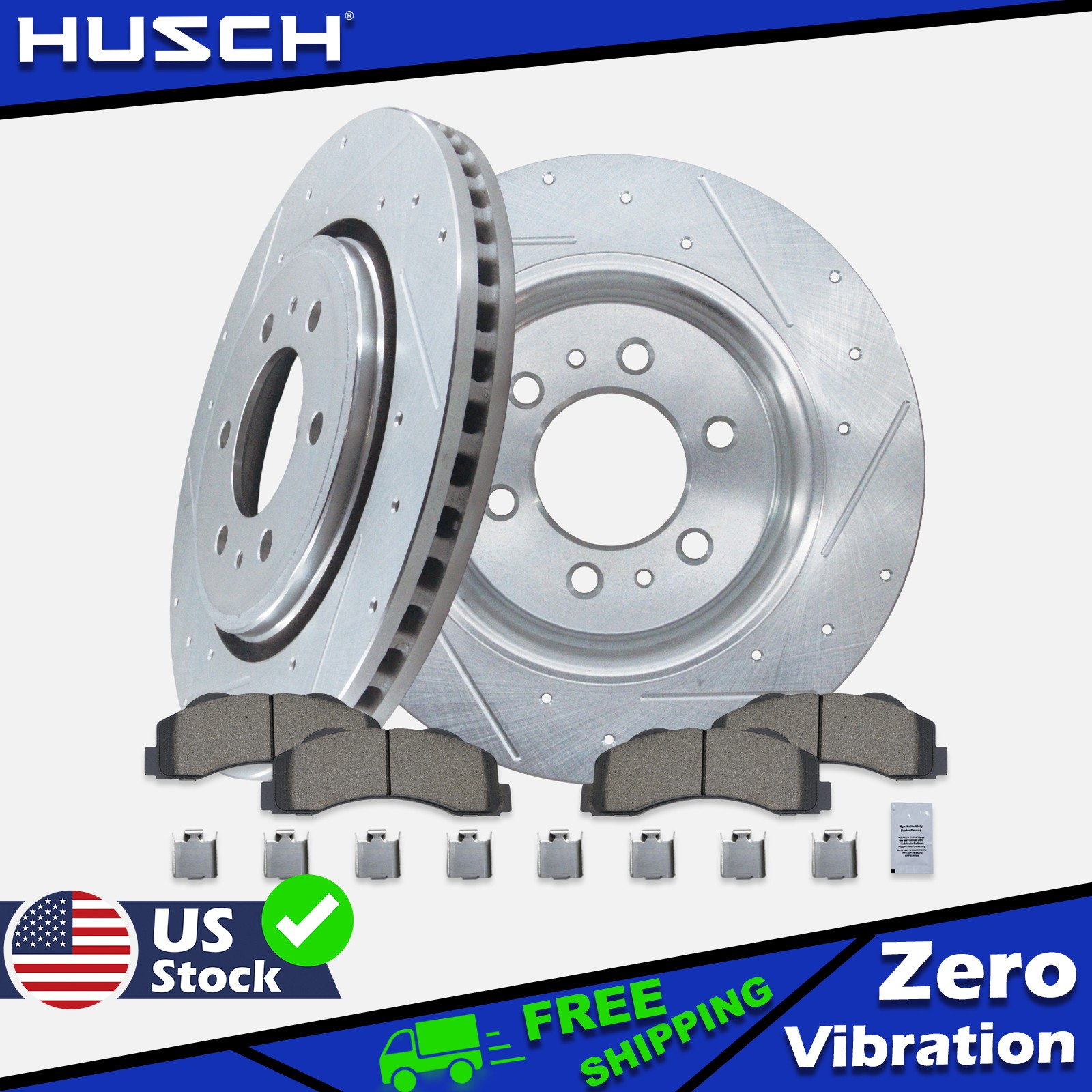 Front Drilled Rotors Brakes Pads for 2010 - 2020 Ford F-150 Lincoln Navigator