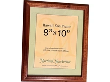 Martin & MacArthur Hawaiian Private Koa Wood Picture frame 8X10 Handcrafted Luxe