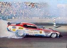 VRHTF NHRA VTG RARE "TOM THE MONGOOSE MCEWEN ENGLISH LEATHER FUNNY CAR" HAND OUT