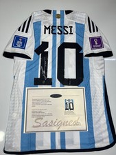 Lionel Messi SIGNED Argentina Final Game WORLD Cup Home Jersey+ COA
