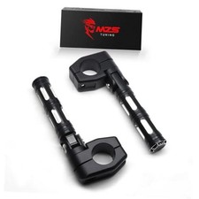 Motorcycle Wide Highway Pegs 1.25" Adjustable CNC Short Short Mounting 3 Black