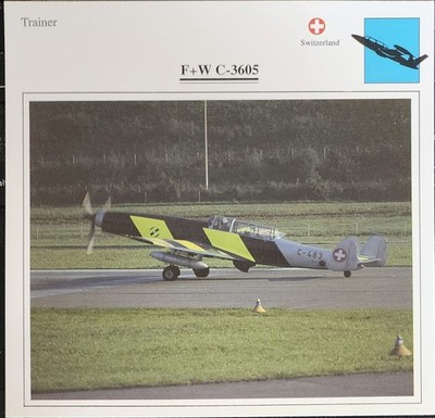 F W C-3605 C 3605 Plane Picture Original Vintage Aircraft Info Collector Card   