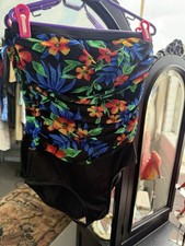 80s floral one-piece swimsuit with ruched back Floral