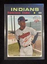 2020 Topps Heritage Real One Red Ink /71 Autographs Francisco Lindor #ROA-FLI 