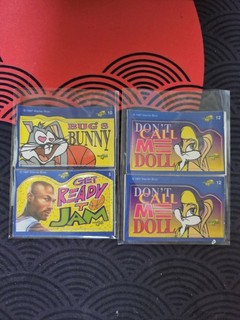 Warner Bros Space Jam lot 4 autocollants 1997 Bugs Bunny Lola Bunny