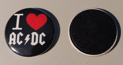 1x I love AC / DC Kühlschrankmagnet Hardrock Heavy Metal Highway to hell 666