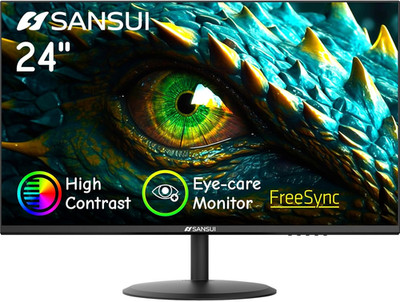 24'' Eye Care 1080P Monitor with HDMI/VGA, 178° Viewing Angle, VESA