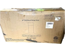 36 in Wall Mount Range Hood LED Lights & Removable Filters In Black Small Dent