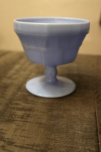Jeannette Glass Blue Delphite Pedestal Cup - very pretty!!