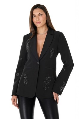 London Floral Sequin Blazer - Black The Noli Shop