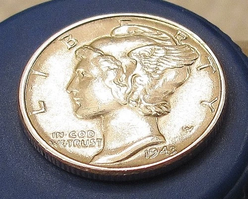 New Listing1943 Brilliant Uncirculated Dime  90% Silver  Blazing Original Luster # 412 ~ 6