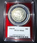 1964-D Kennedy Half Dollar 50C Silver 0.9 Fine PCGS MS66 Business Strike