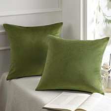Pack of 2 Velvet Decorative Throw Decorative Pillow Cover Soft Solid Square C...