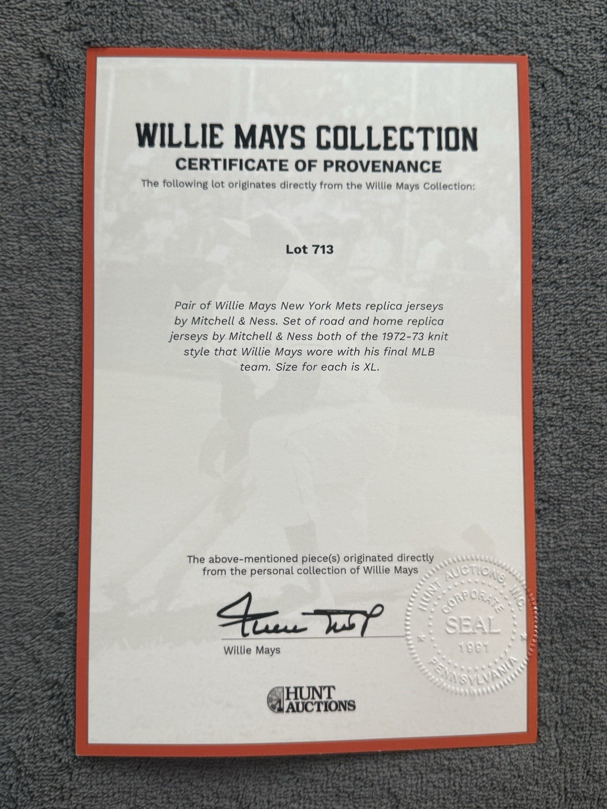 Willie Mays 1973 New York Mets Mitchell & Ness Jersey Size XL Willie's Estate R - image 5