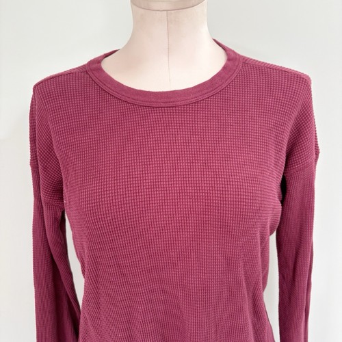 Faherty Legend Waffle Crew Neck Shirt Size Small Maroon Banner Pima Cotton Modal - 第 4/14 張圖片