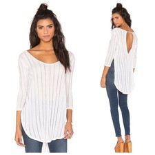 We The Free Free People Astoria Ribbed Sheer Open Back Tunic Top S Boho Beach