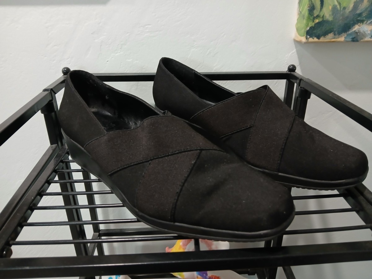 Mootsies Tootsies Shoes Womens M Slip On Black Fabric Casual