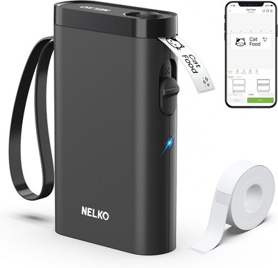 Nelko P21 Bluetooth Etikettiergerät Maschine mit Klebeband, kabelloser Handaufkleber