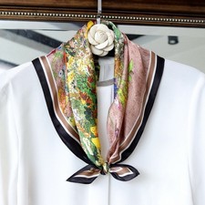   Oil Painting Paisley Print 100 Mulberry Silk Shawl Scarf Necktie Kerchief 21"