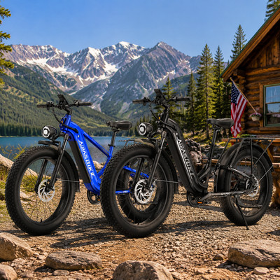 Aipas 1800W 26''Fat Tire Electric Bike eBike 36mph 48V 17.5AH Mountain Bike