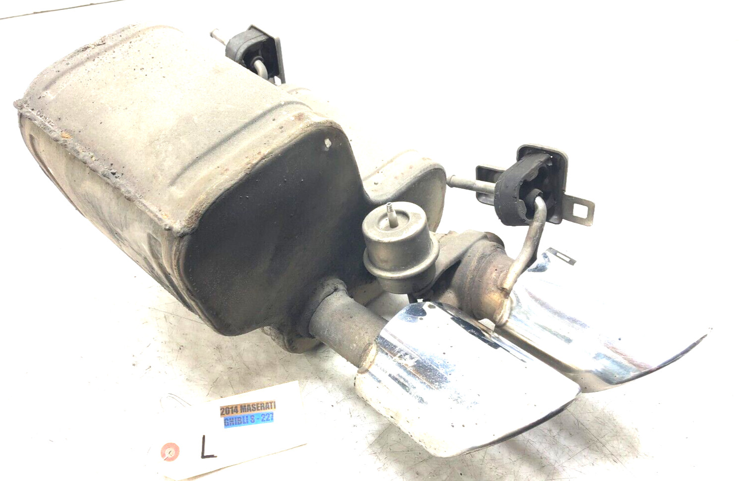 2014-2019 MASERATI GHIBLI S 3.0L LEFT DRIVER EXHAUST MUFFLER W/ TIPS OEM.