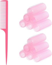 18Pcs Self Grip Hair Rollers and Pointed Tail b Set, Heatl Curling