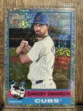 2025 Topps Heritage Dansby Swanson #128 Silver Sparkle Chrome Chicago Cubs