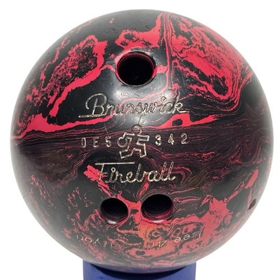 Vintage Brunswick Fireball Bowling Ball Red/Black Marble Swirl | eBay