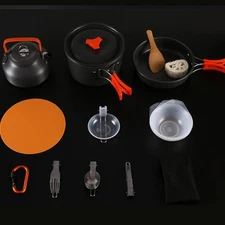 All in One Portable Cooking Set with Frying Pan and Teapot for Campers