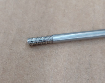 1/4'' Diameter 304SS Rod - End Threaded - 1/4-28 x 11/16in  - 12in OAL - Qty. 1