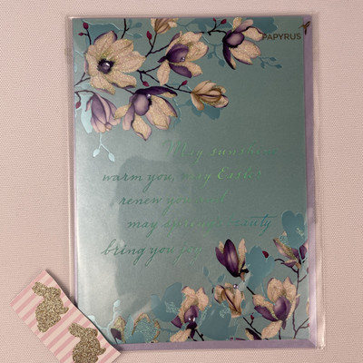 Papyrus Greeting Card Easter Wishes   Love To You   Embellished Floral + Sticker