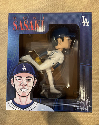 Roki Sasaki Los Angeles Dodgers Bobblehead MLB Baseball Blue White