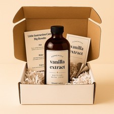 Homemade Vanilla Extract Kit: Organic Madagascar Beans, DIY Gift, 2 oz Bottle