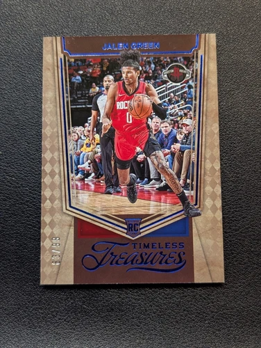 2021-22 Panini Chronicles Jalen Green Timeless Treasures Blue /99 #437 Rockets