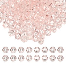 6mm Bicone Crystal Beads, 200 Pcs Glass Faceted Spacer Bead, Pink
